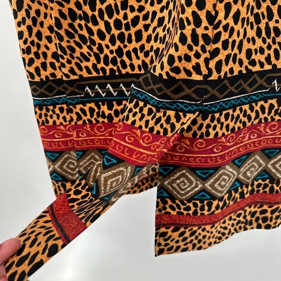 Sag Harbor Dress Brown Leopard V-Neck Sleeveless Sheath Dress Women's Size 8 - Picture 7 of 10